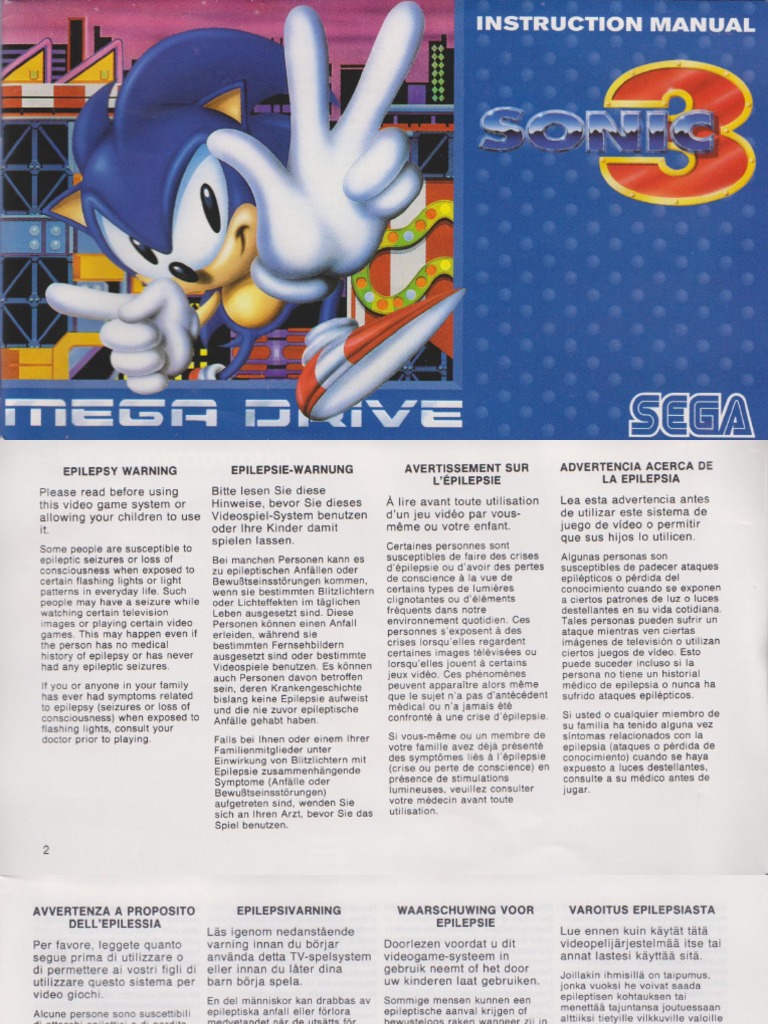 Sonic3 MD EU Manual | PDF