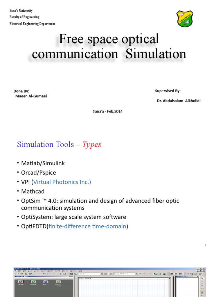 Free Space Optical Communication Simulation PDF