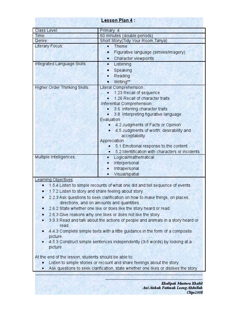 Lesson Plan 4 | PDF | Reading Comprehension | Semiotics