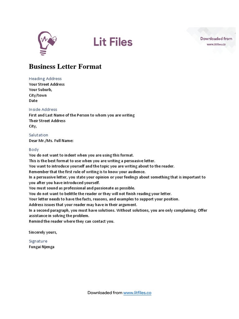 Business Letter Format | PDF
