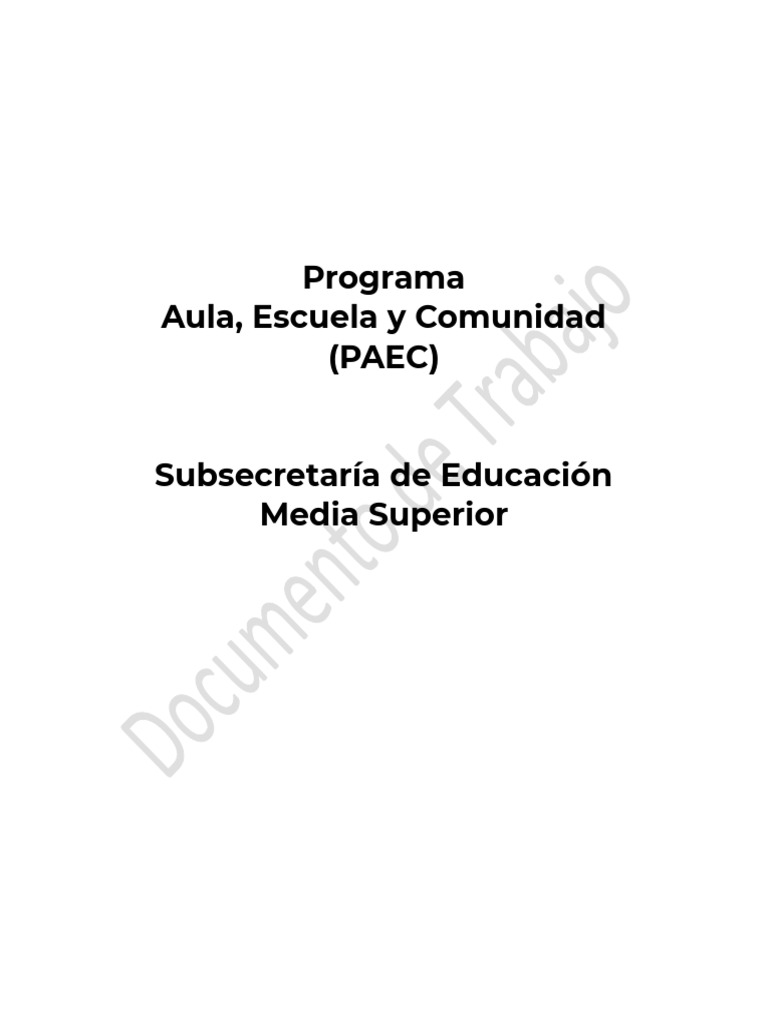 Componentes del PAEC en Educación Media | PDF