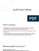 Greeting & Leave Taking