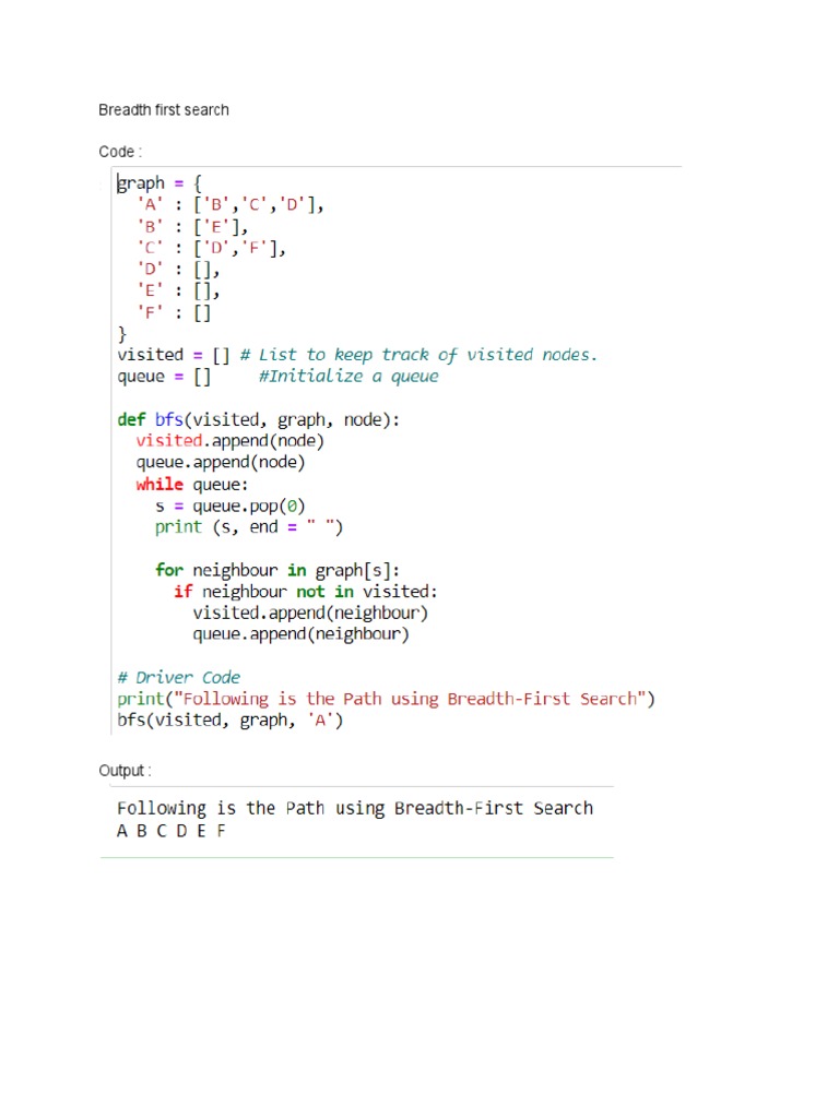 Breadth First Search Code | PDF