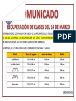 Comunicado Recuperacion de Clases