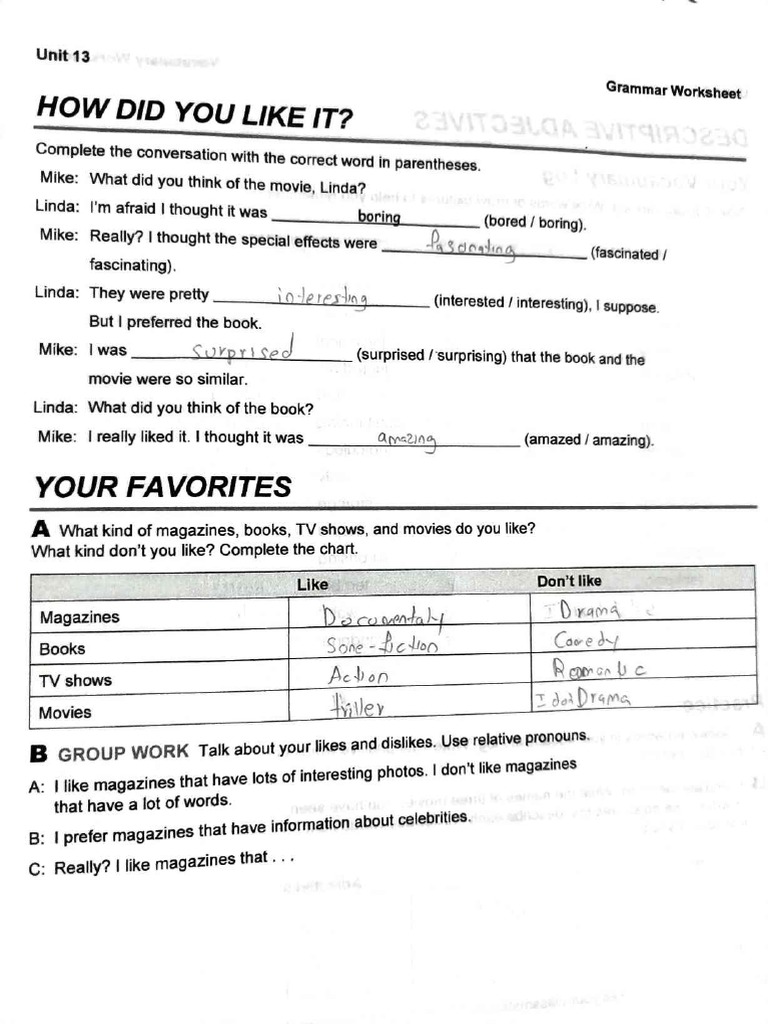 Unit 13 Grammar and Vocabulary | PDF
