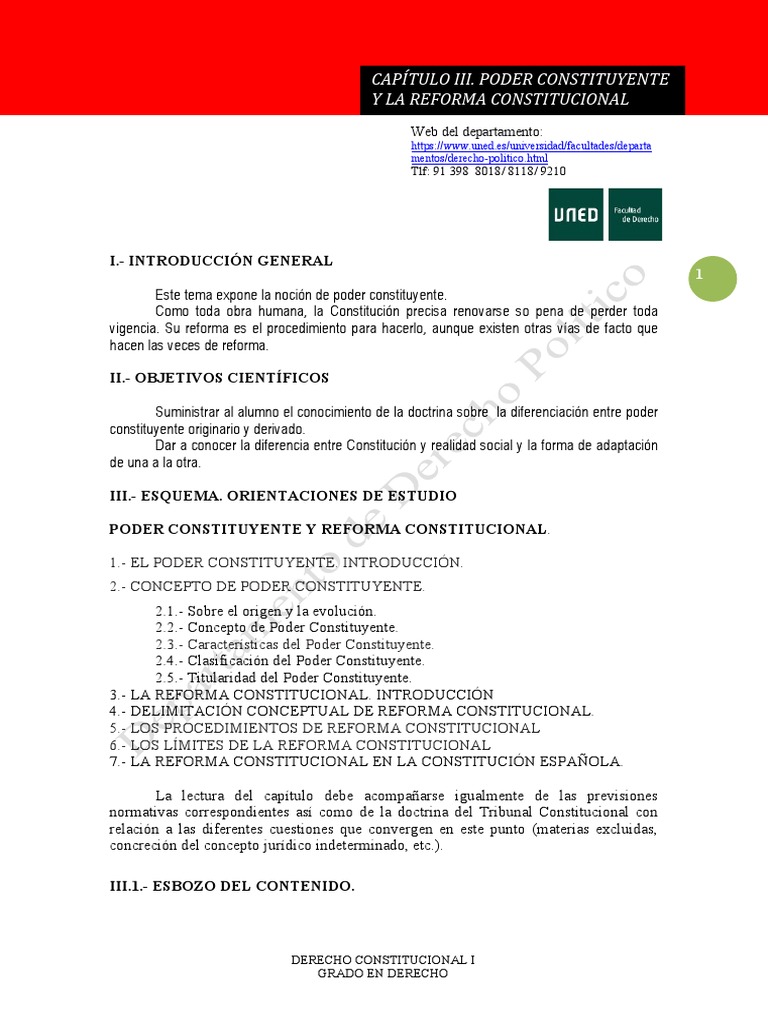 Poder Constituyente y Reforma Constitucional | PDF | Constitución ...