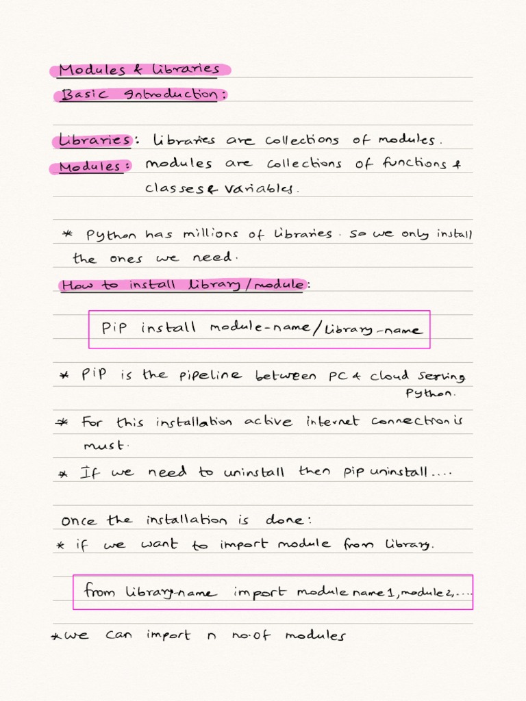 Python Basic Modules and Libraries | PDF | Library (Computing ...