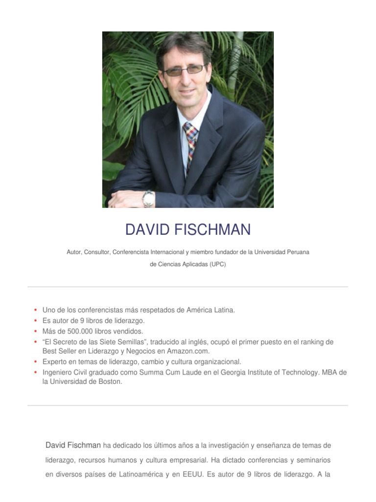David Fischman: Liderazgo y Cultura Organizacional | PDF | Crecimiento ...