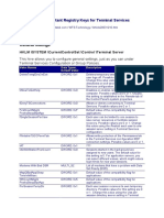 Most Important Registry Keys For Terminal Services