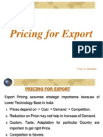 Pricing For Export: Prof. K. Chander