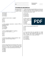 Atividades de Matemática - Resolução de Problemas