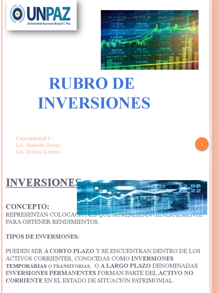 Tipos de Inversiones y su Contabilidad | PDF | Compartir (Finanzas ...