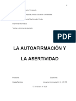 Técnicas y Teorías de Decisión - Trabajo 1 - Unidad I - Autoafirmación y Asertividad