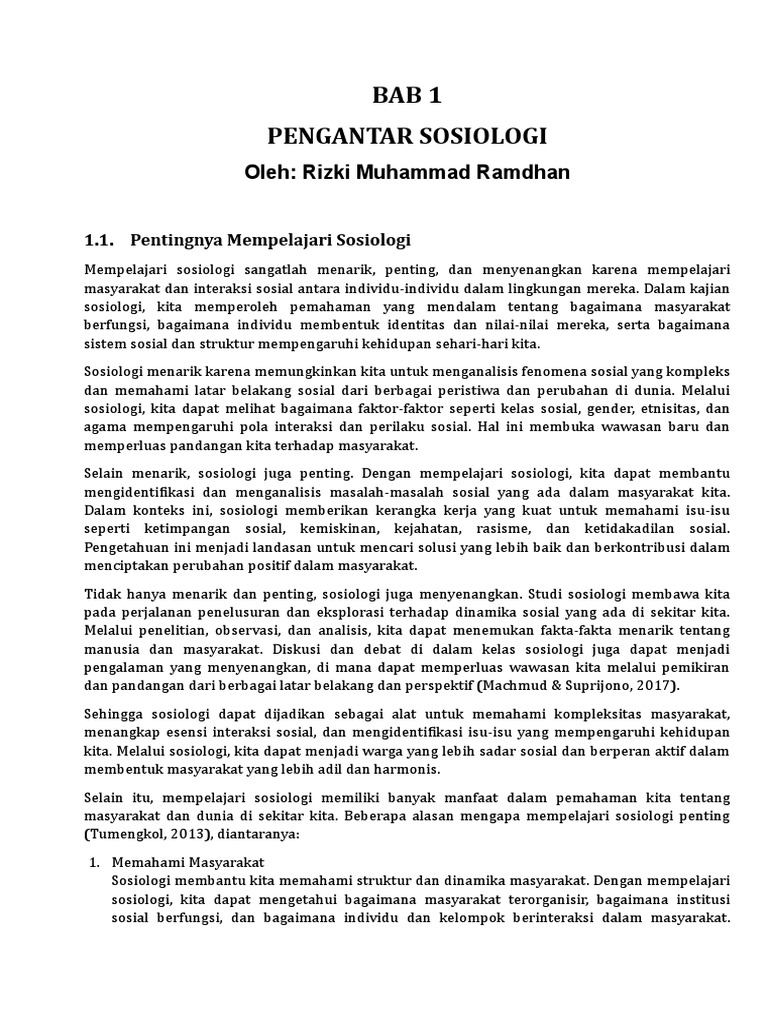 Buku Pengantar Sosiologi | PDF