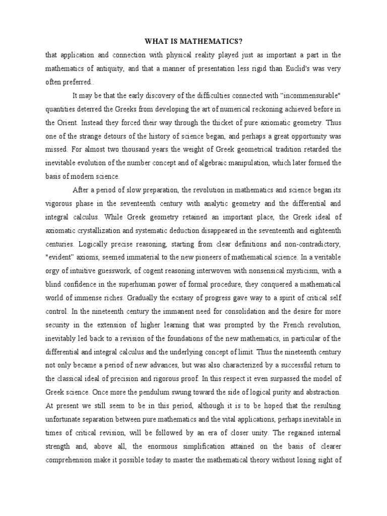 WHAT IS MATHEMATICS PDF