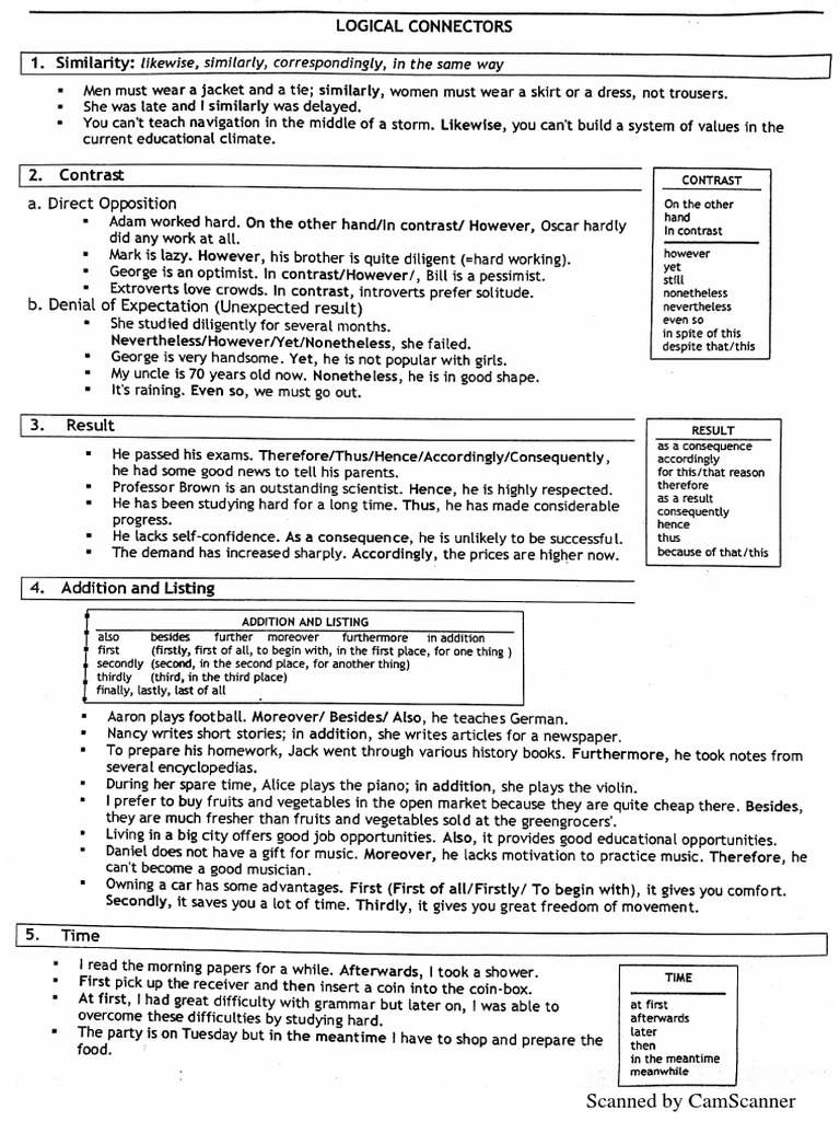 Logical Connectors PDF