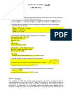 Introductory Statistics (STA101) Memo Class Test