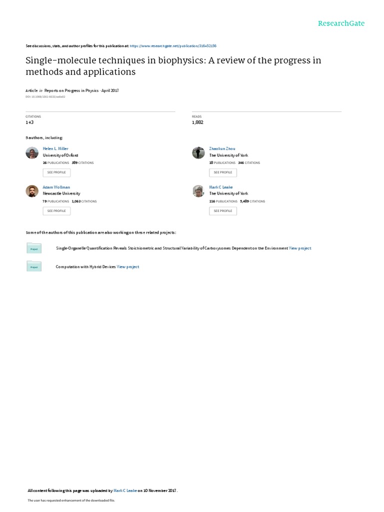 Single Molecule Biophysics | PDF | Microscopy | Fluorescence Microscope