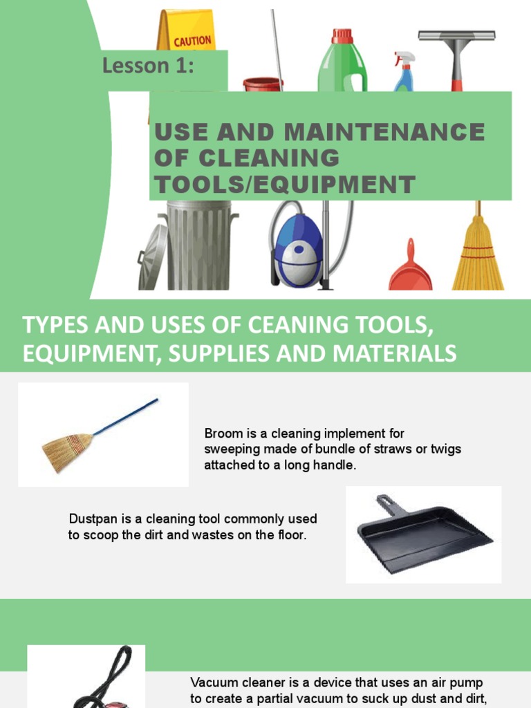 Uses and Maintenance of Cleaning Tools | PDF | Home & Garden