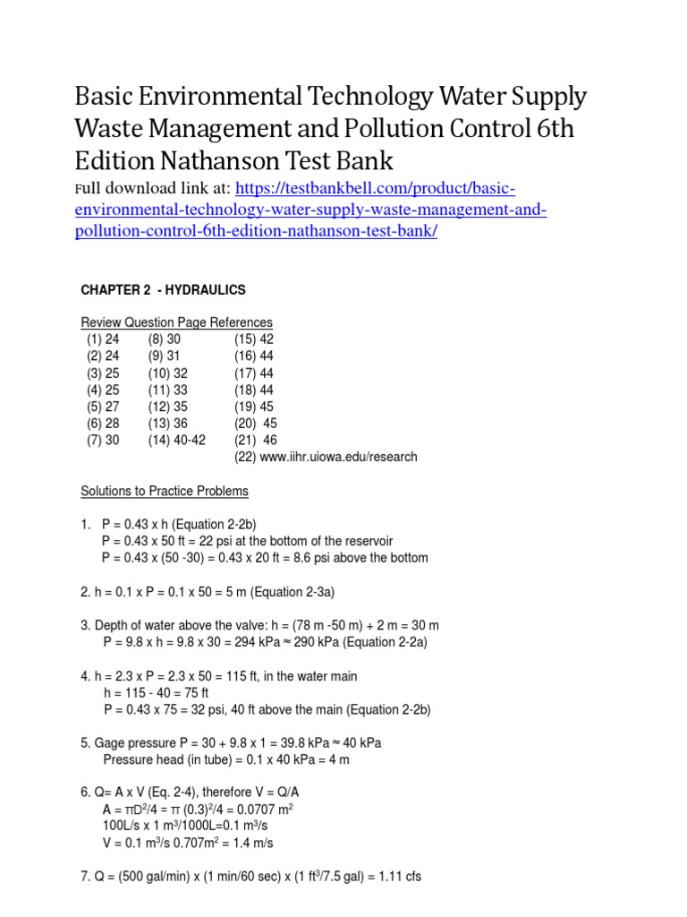 Basic Environmental Technology Water Supply Waste Management Pollution Control 6th Edition