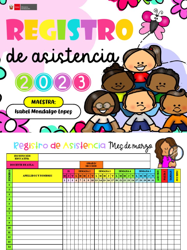 Registro de Asistencia Escolar 2023 | PDF
