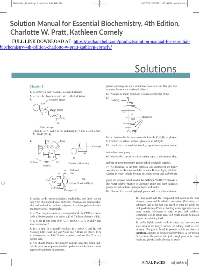 Essential Biochemistry 4th Edition PDF