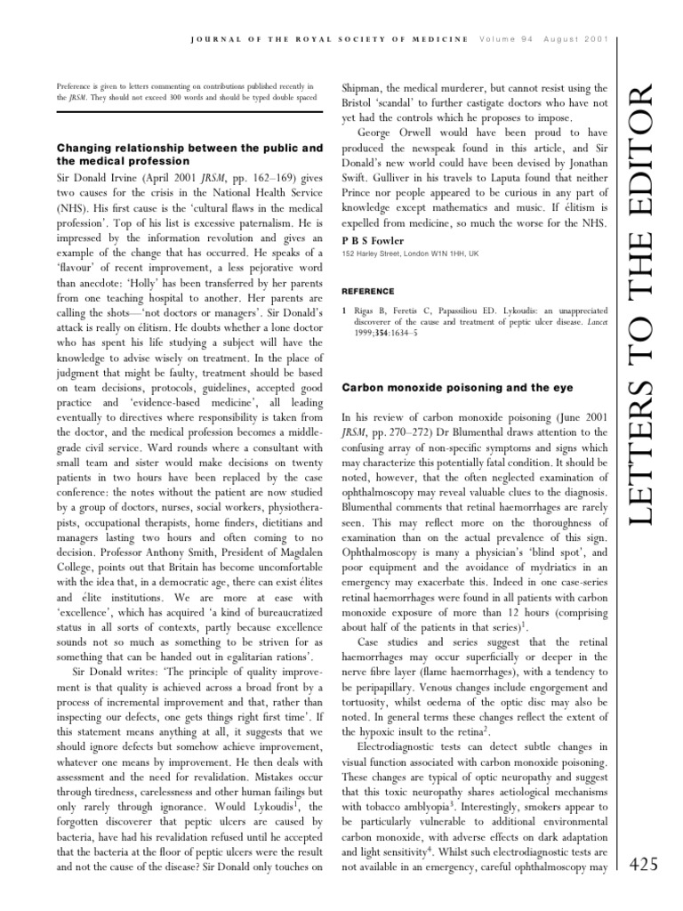 Carbon Monoxide Poisoning and The Eye PDF