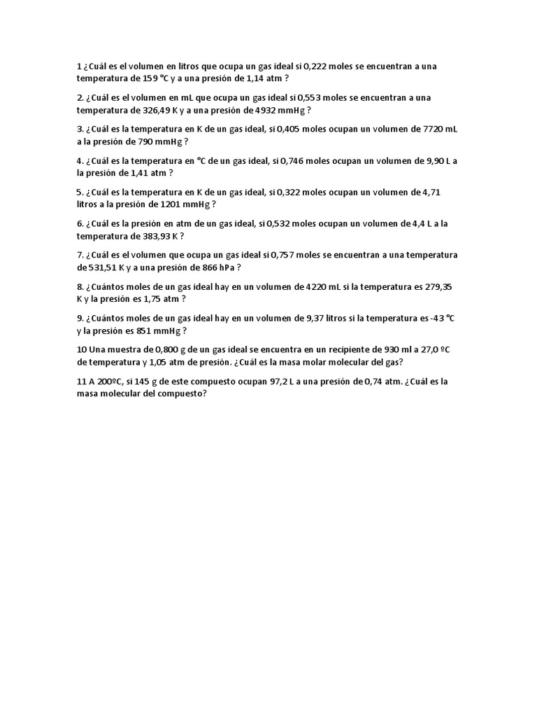 Gases Ideales 1 | PDF | Ciencia y matemáticas | Tecnología