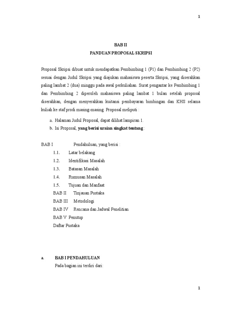 Panduan Proposal Skripsi Mahasiswa | PDF