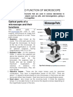 Parts and Function of Microscope