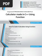 Calculator Made in C++ Using Function