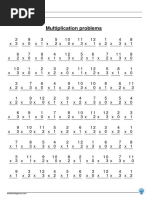 Multiplication Problems: Name Date