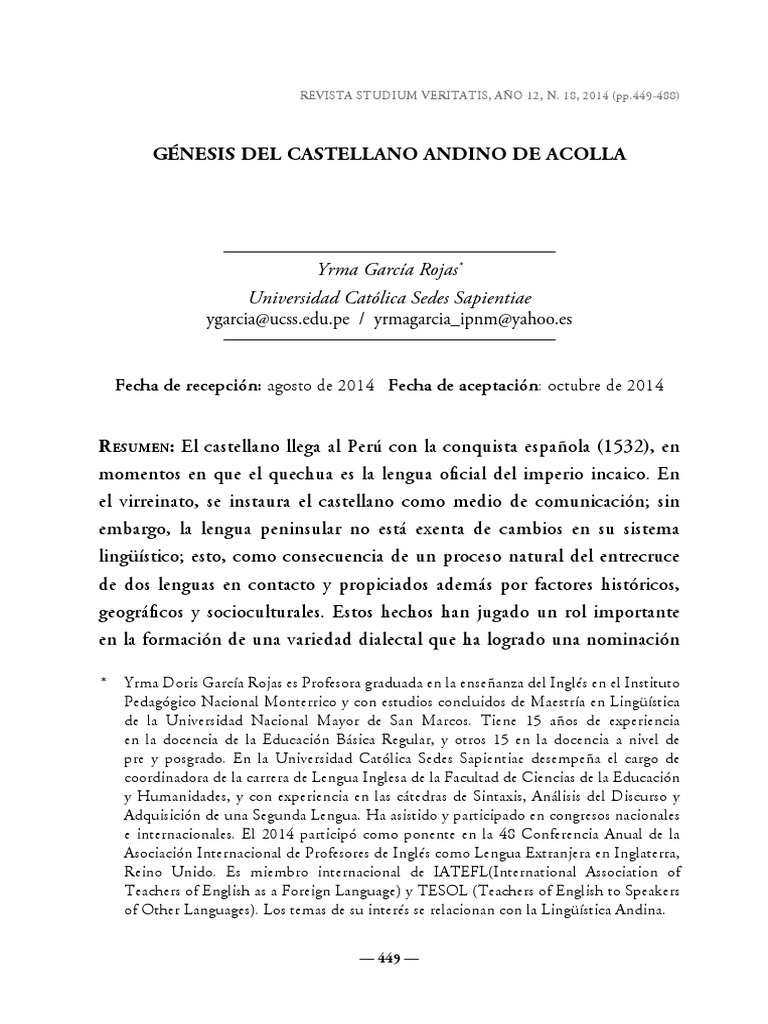 Cesar,+genesis Castellano Andino Acolla Yrma Garcia Rojas | PDF ...