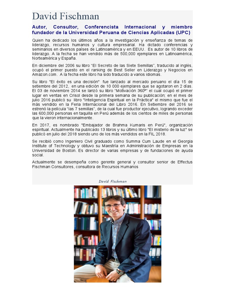 David Fischman: Liderazgo y Libros | PDF | Perú