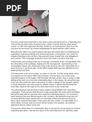 The first Jordan advertisement