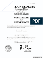 Georgia DeJournett Certificate of Conversion