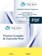 Técnicas Grupales de Expresión Oral (Foro y Panel)
