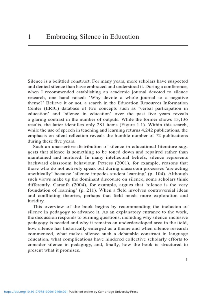 Embracing Silence in Education | PDF | Pedagogy | Learning