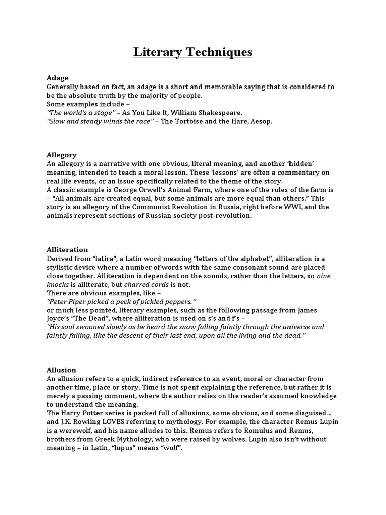 Literary Techniques PDF Irony Romeo And Juliet