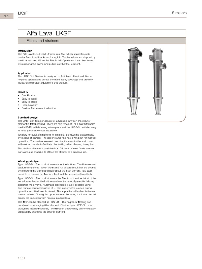 Alfa Laval LKSFBL Strainer PDF