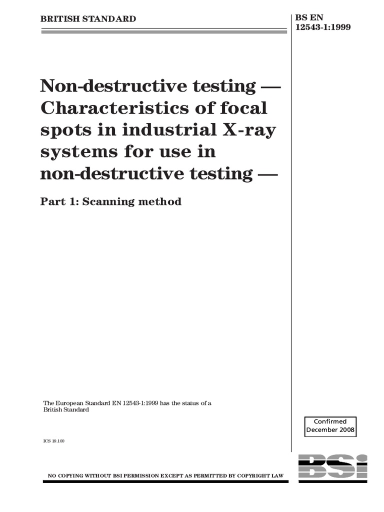 EN 12543: Non-Destructive Testing Standards | PDF