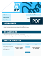Project Status Report Professional Doc in Dark Blue Light Blue Playful Abstract Style