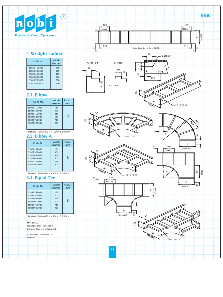 Cable Tray Ladder SSB Type NOBI Series | PDF | Manufactured Goods ...