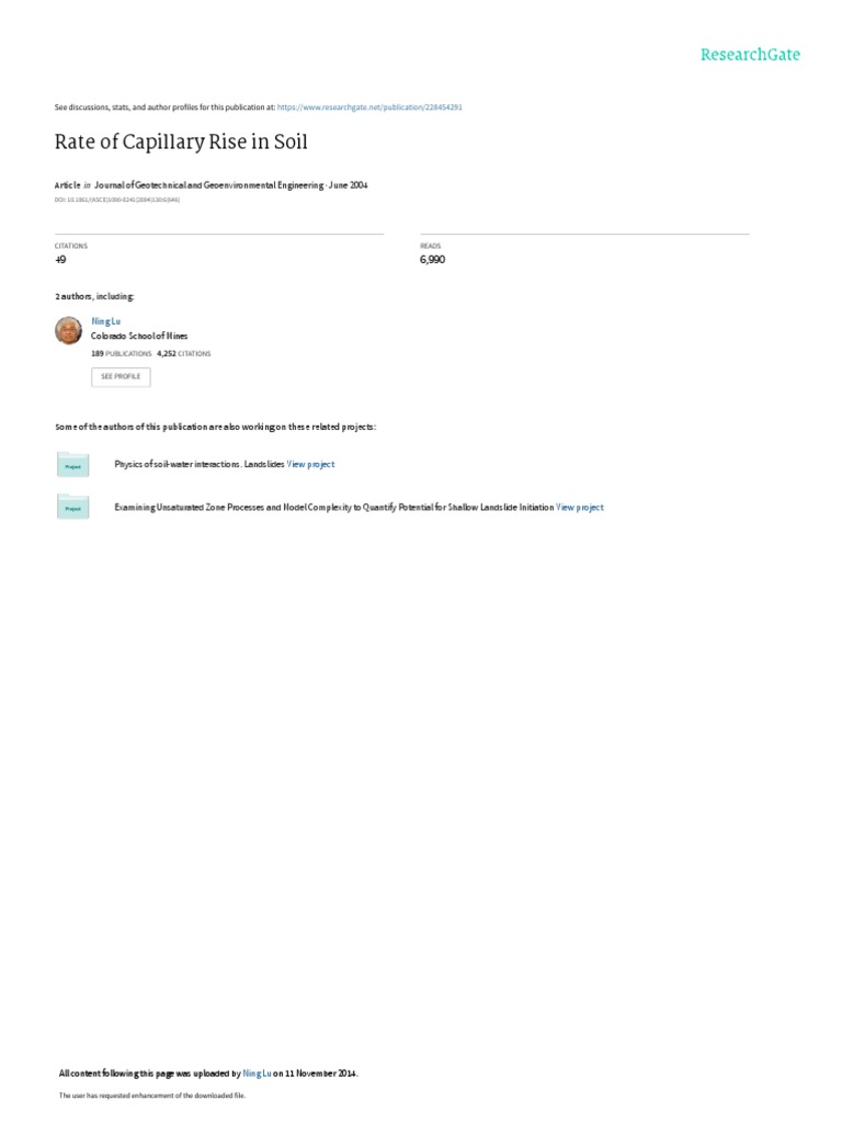 No. 5 & 20 (Rate of Capillary Rise in Soil) | PDF | Soil Mechanics ...