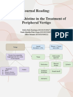 Use of Betahistine in The Treatment of Peripheral Vertigo