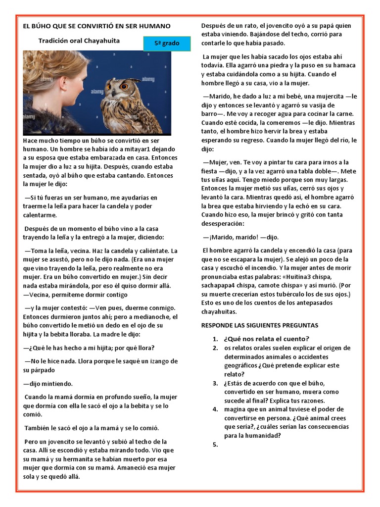 El Búho Que Se Convirtió en Ser Humano | PDF
