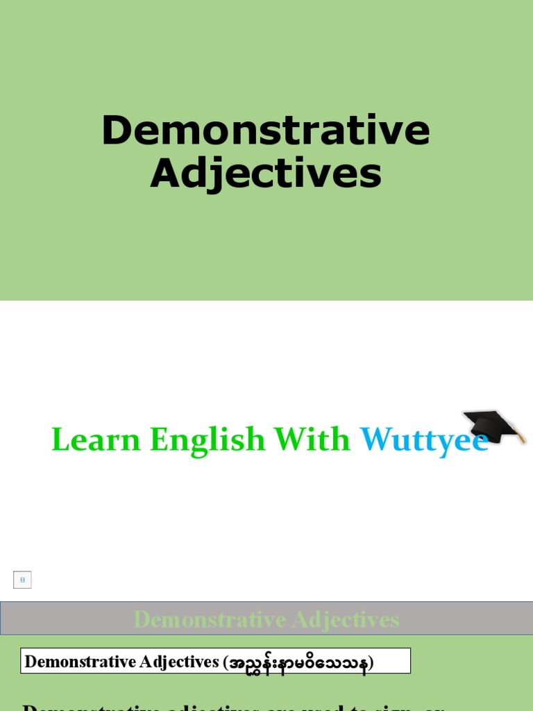 Demonstrative Adjectives | PDF