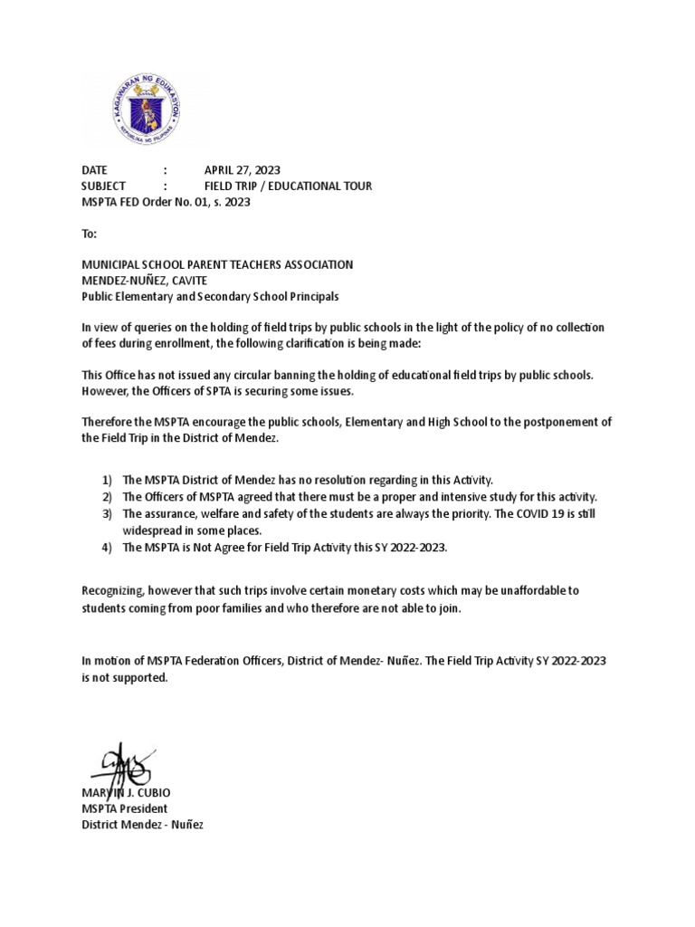Mspta Memo | PDF