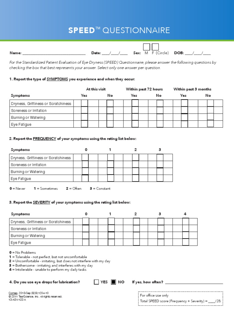 SPEED Questionnaire PDF
