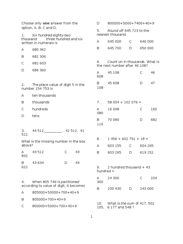 Soalan MT Y5p1 | PDF | Teaching Mathematics | Business